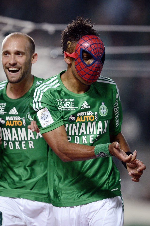 Auba as Spiderman for St-Etienne