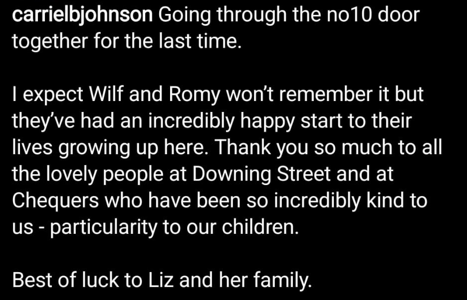 And she wished best of luck to Liz and her family