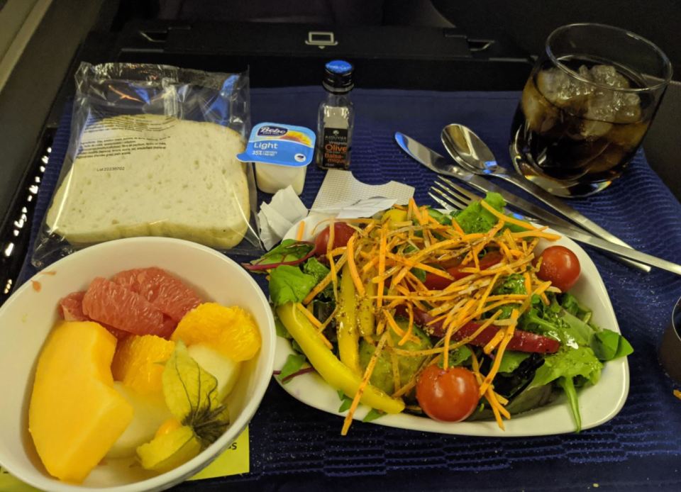 A passenger was not left impressed by his meal - but not everyone was on their side