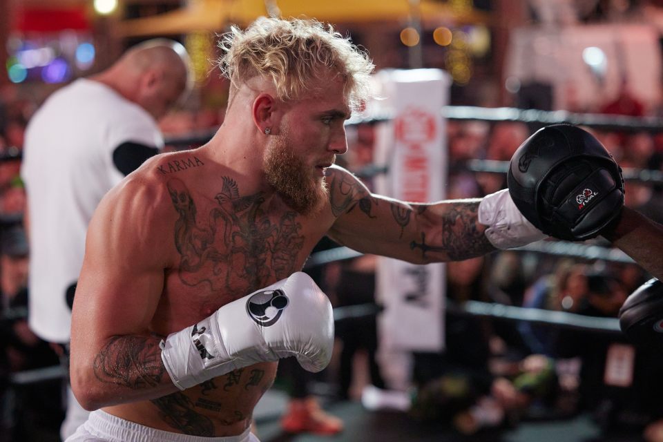 Jake Paul in his open workout ahead of fighting Anderson Silva