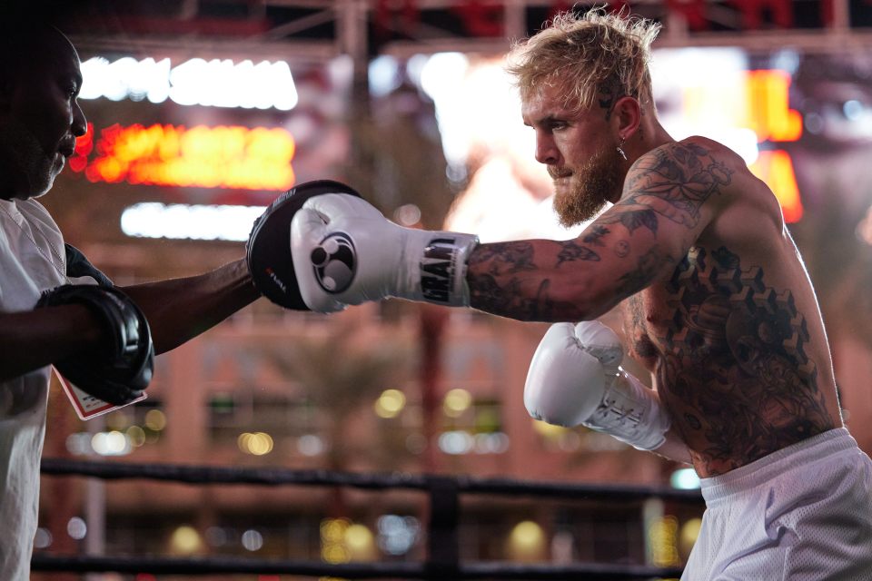 Jake Paul training ahead of his fight with Anderson Silva