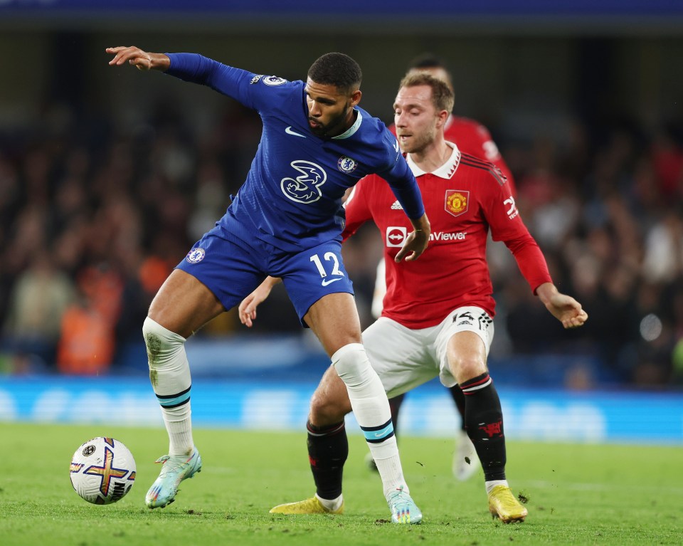 Ruben Loftus-Cheek battling Christian Eriksen