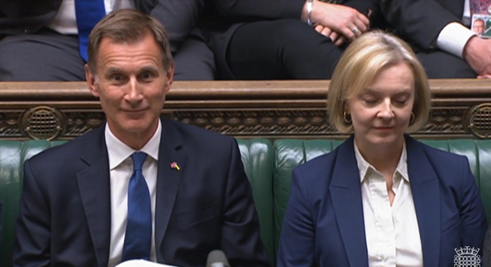 Chancellor Jeremy Hunt yesterday scrapped all of the PM's agenda - with Liz at his side, eyes downcast, like a mourner at her own funeral