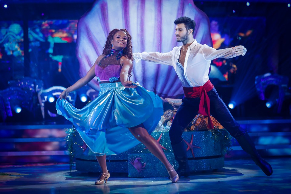 Fleur East with dance partner Vito Coppola performing the American smooth