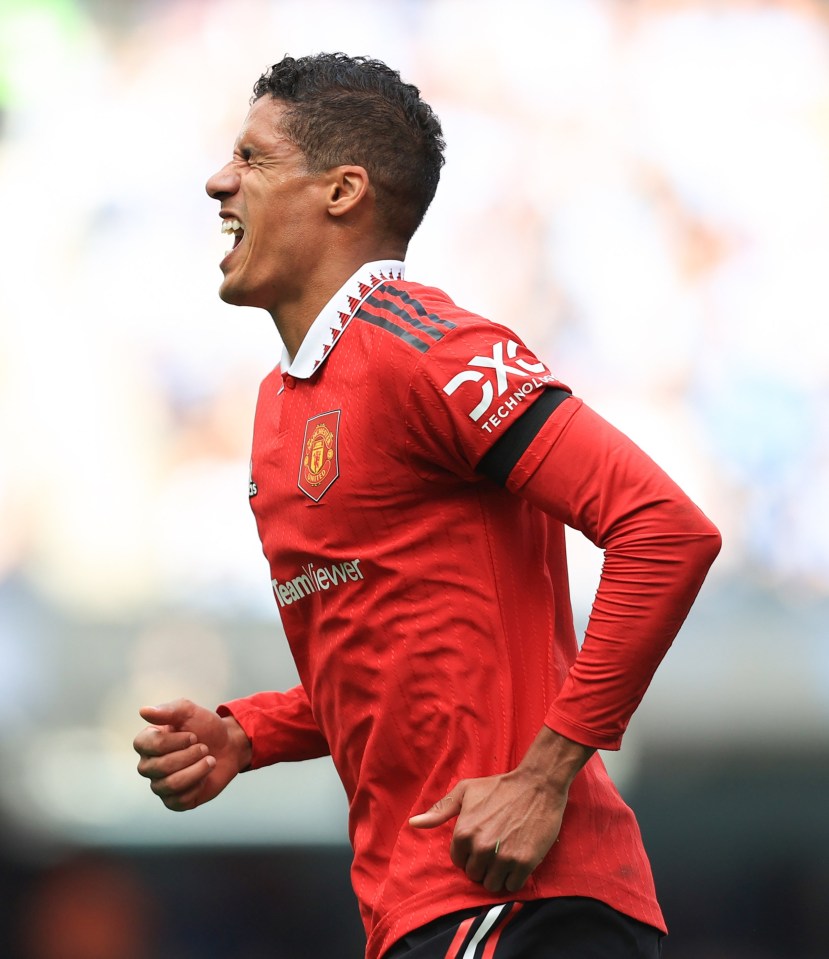 Varane was subbed off before half-time in the Manchester Derby