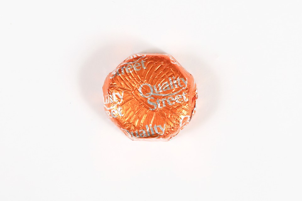 The Orange Crunch is one of two orange flavoured chocolates in a Quality Street tub