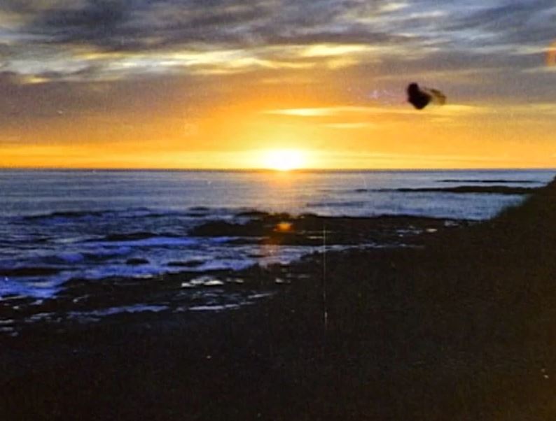 A holidaymaker took this photo of a 'blob' UFO emerging from the Bass Strait