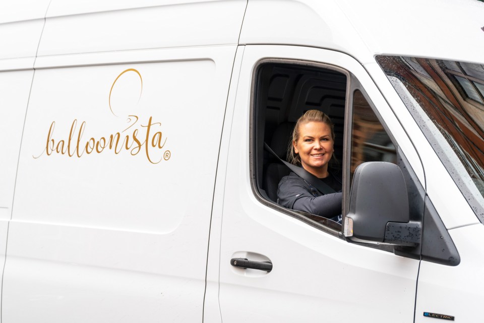 Almost half of all white van drivers are now women, a poll has revealed – pictured Aurelija Meakin who delivers balloons