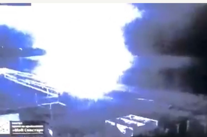 The moment the Ukrainian drones hit the Sevastopol navy base