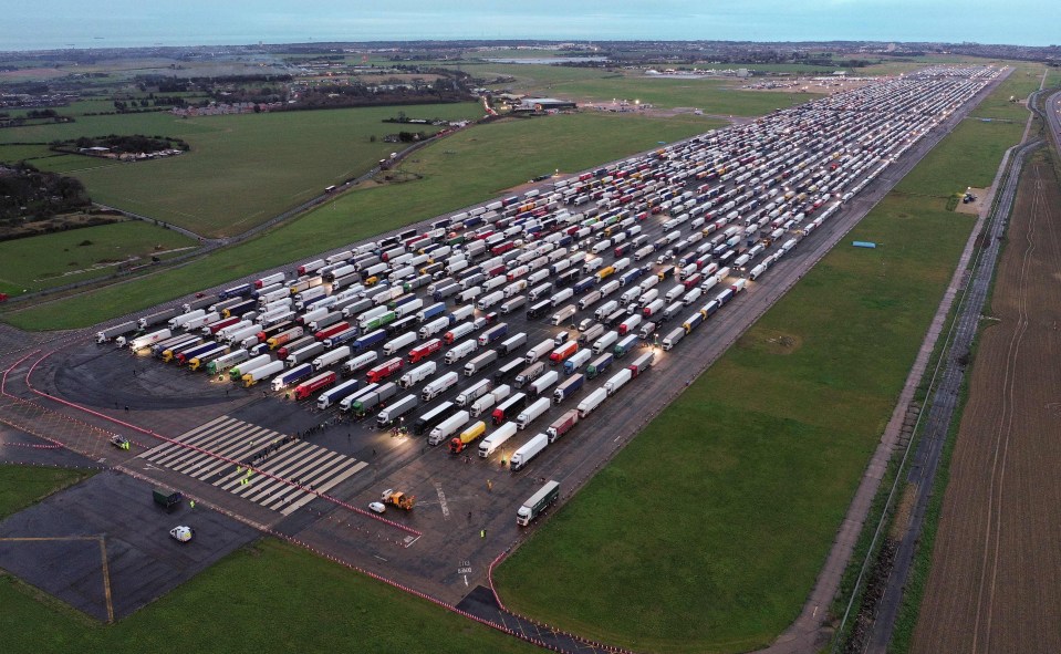 The airport was used as a lorry park during the Dover border closure