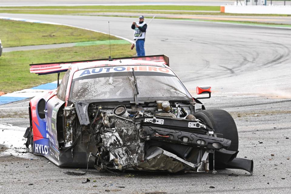 The motor racer was involved in a shocking crash on Saturday