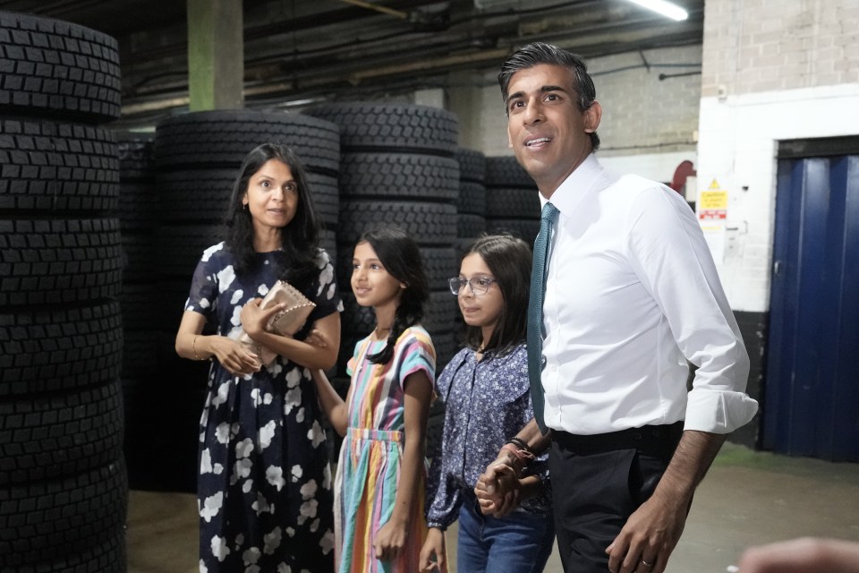 Sunak has been dubbed 'the Maharaja of the Dales' - pictured with his wife and their two daughters