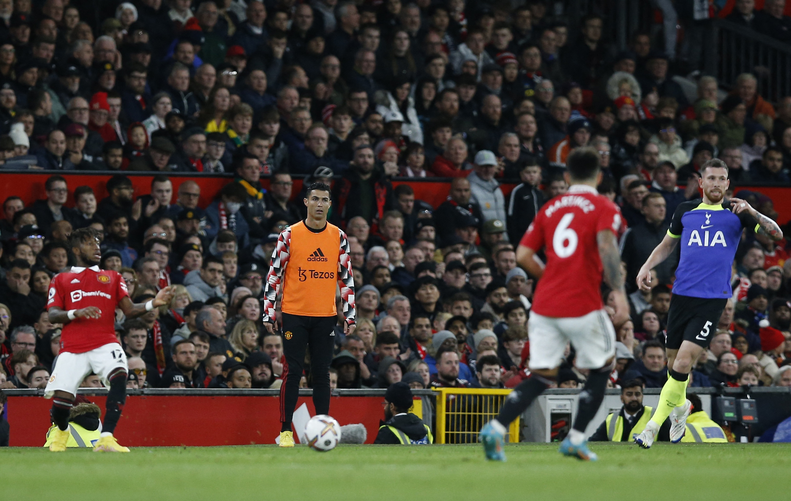 Ronaldo was on the bench against Tottenham and refused to come on