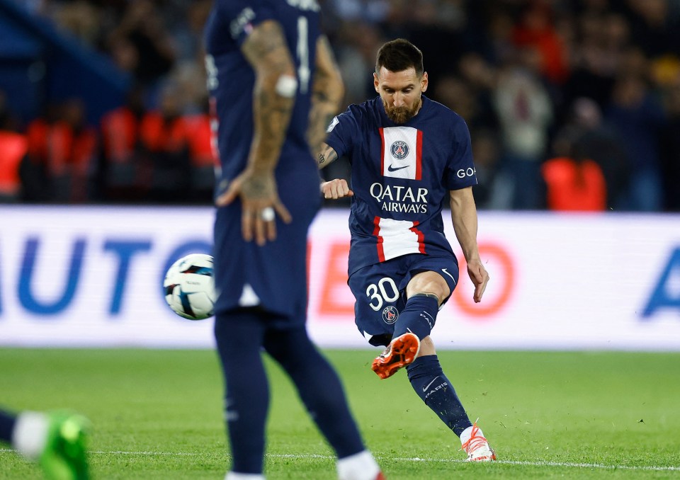 Lionel Messi bends home a free-kick