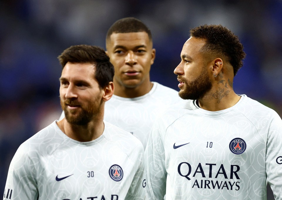 Kylian Mbappe, back, believes a duet between him and Lionel Messi would work better than with Neymar