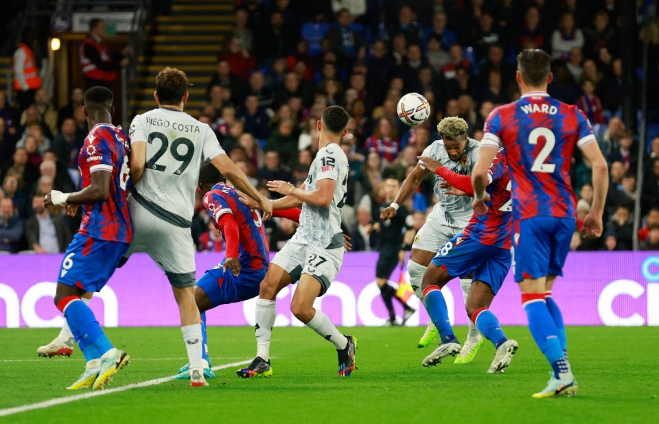 Adama Traore headed Wolves into the lead at Selhurst Park