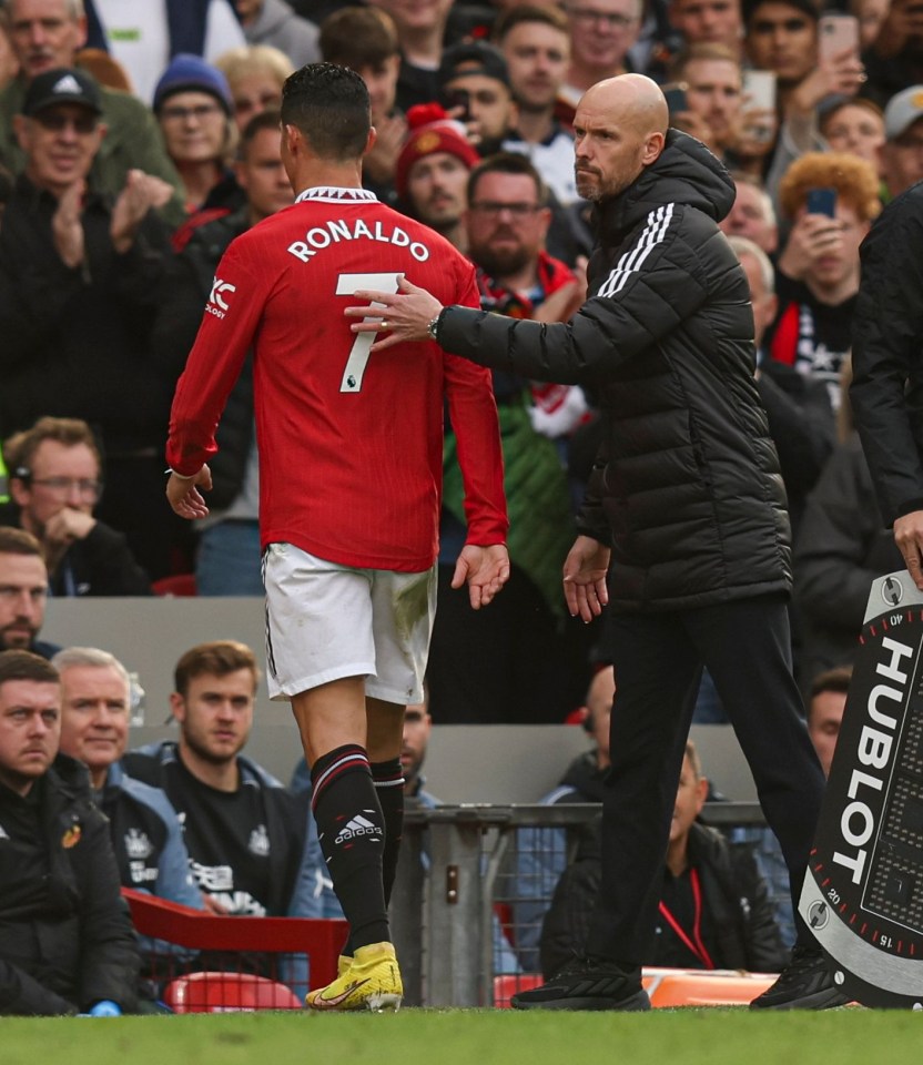 Ten Hag took the 37-year-old off with 20 minutes to go as United chased a winner