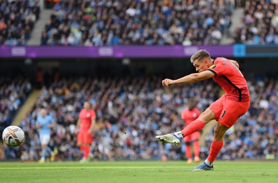 Leandro Trossard pulled one back by beating Ederson at his near post