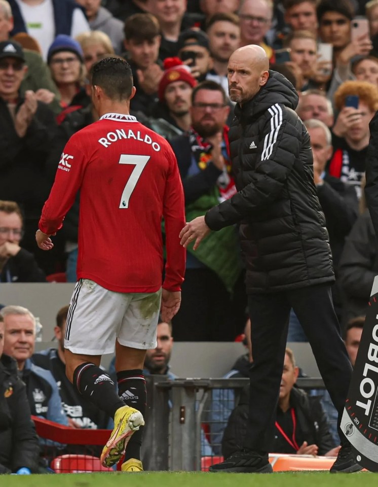 Ronaldo also reacted unhappily at being taken off against Newcastle