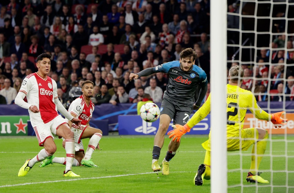 The wideman scored his first Champions League goal in the thrashing of Ajax