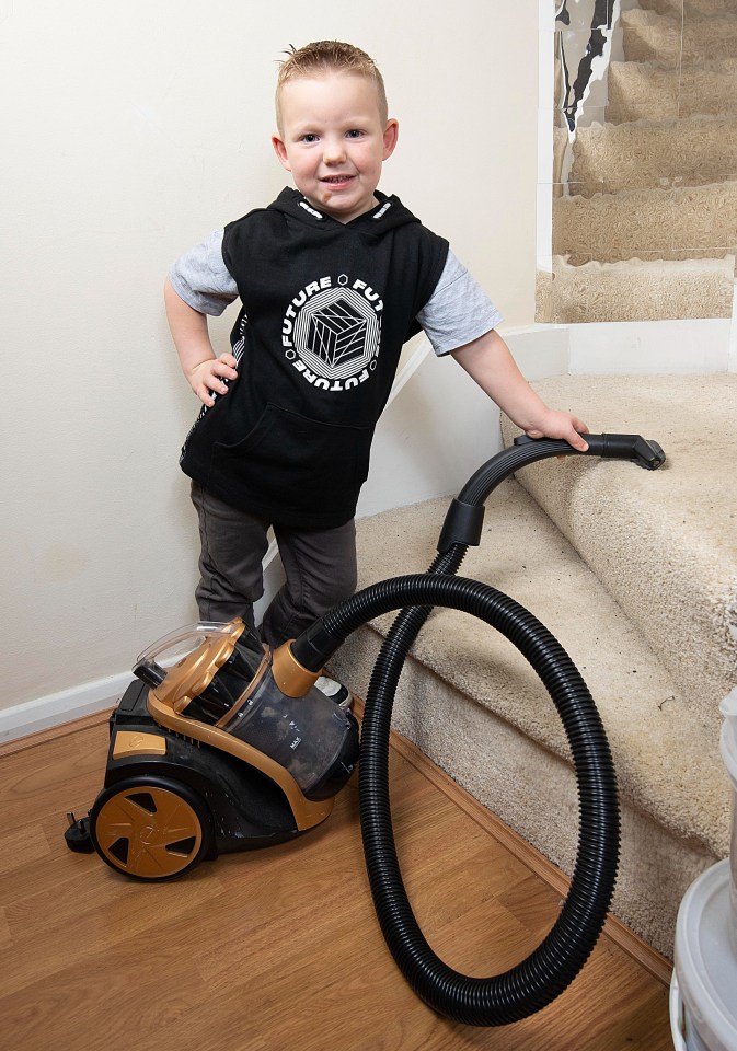 Little River can hoover, mop and load the dishwasher, and says he loves helping his mum out