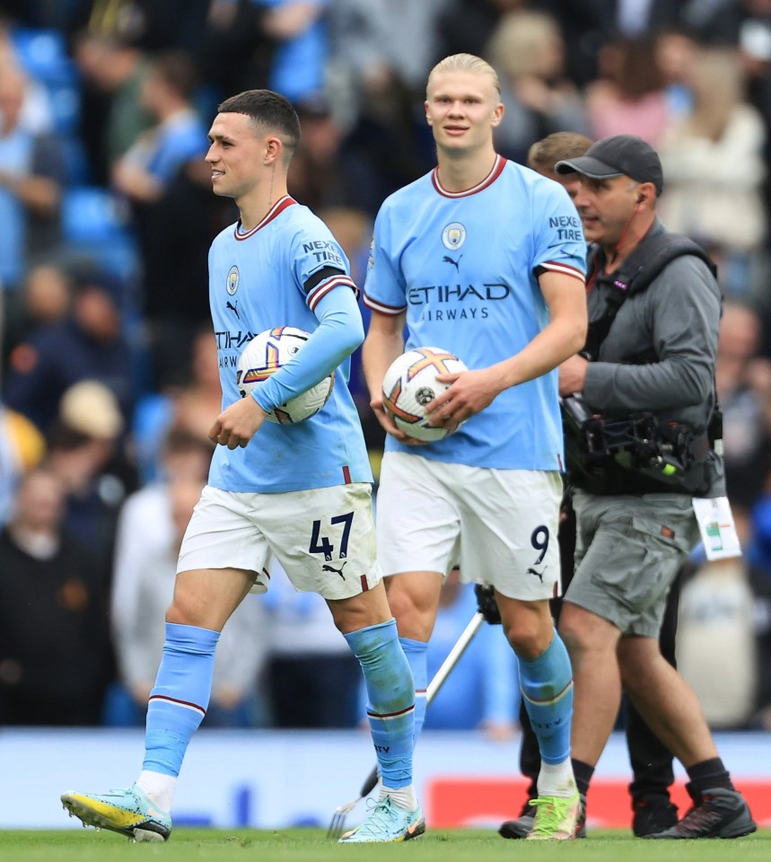 Foden and Haaland both walked off the pitch with a match ball