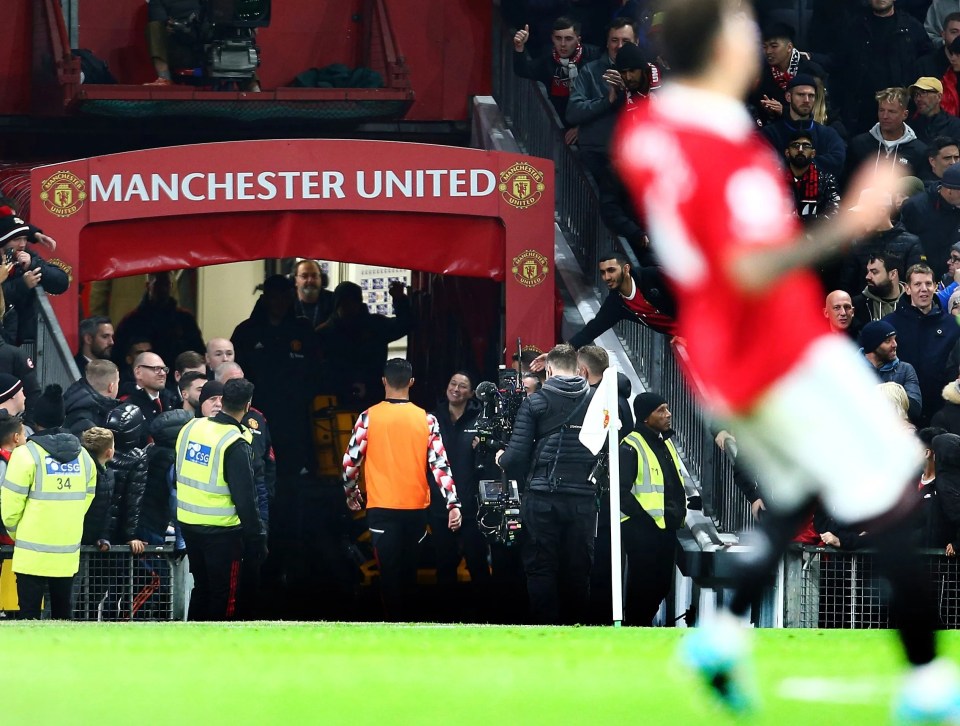 Ronaldo, 37, stormed down the tunnel against Spurs