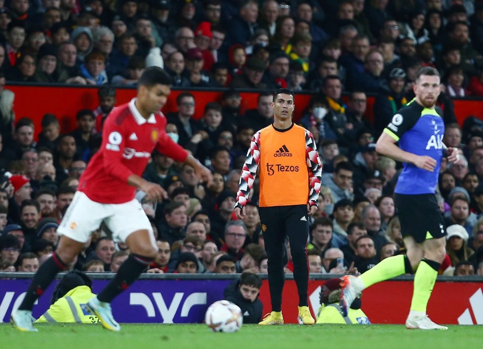 Ronaldo watched on from the bench as Man Utd beat Tottenham