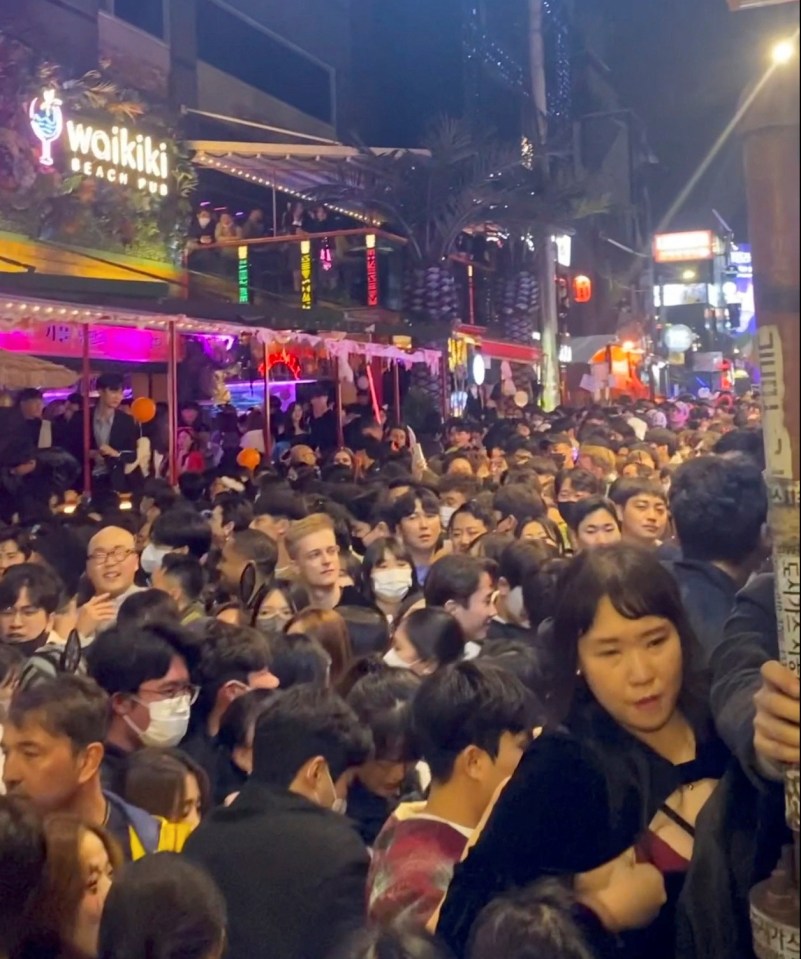 An estimated 100,000 piled into the streets of Itaewon to attend Halloween events