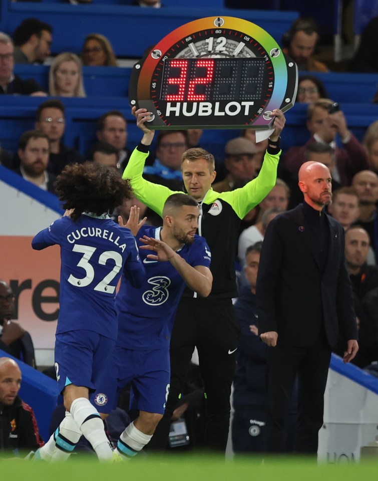 Marc Cucurella was hooked off after just 35 minutes to change the shape