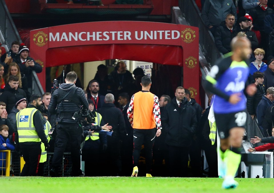 Cristiano Ronaldo stormed down the tunnel before full-time after being left on the bench