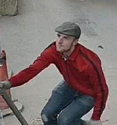 Police released CCTV snaps showing a flat cap-wearing suspect breaking into a building site