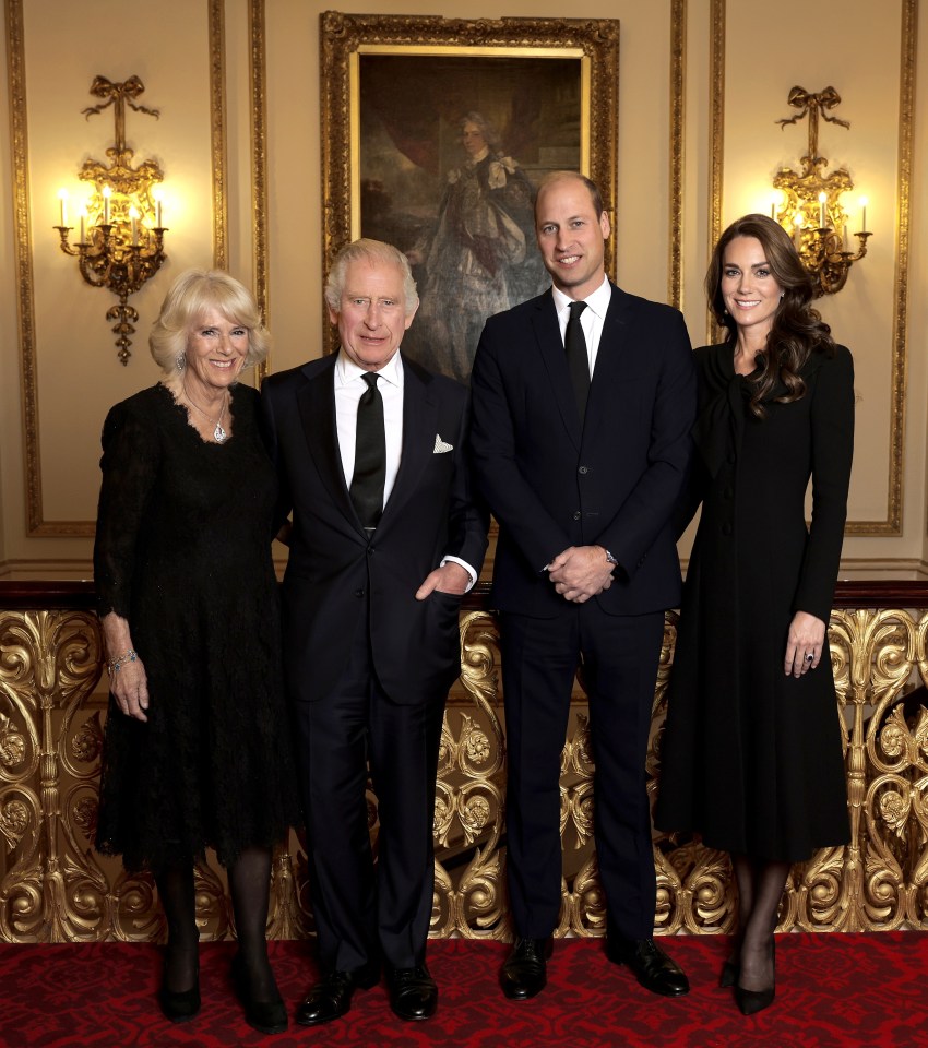 A new 'Fab Four' pose for their first official family photograph after Charles took the throne