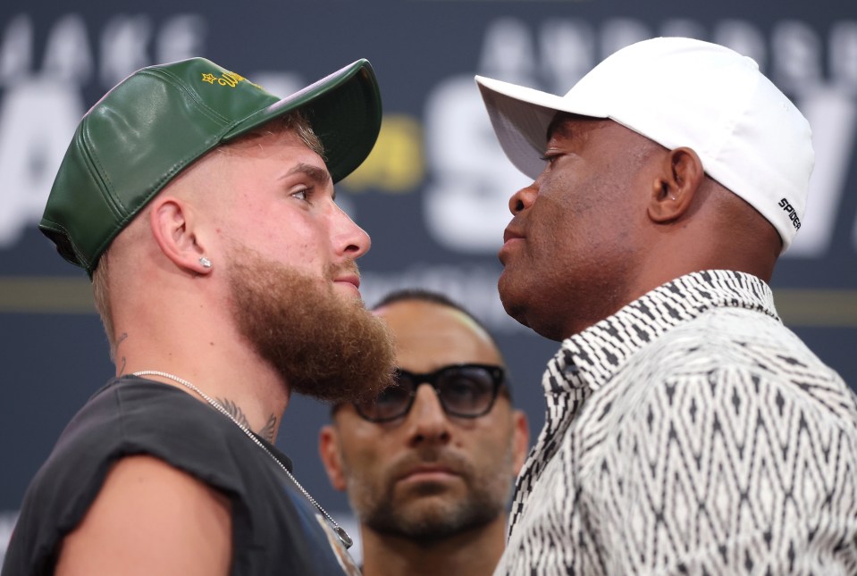 Jake Paul and Anderson SIlva ahead of their fight