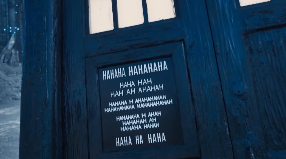 The text on the front of the TARDIS was noticeably different