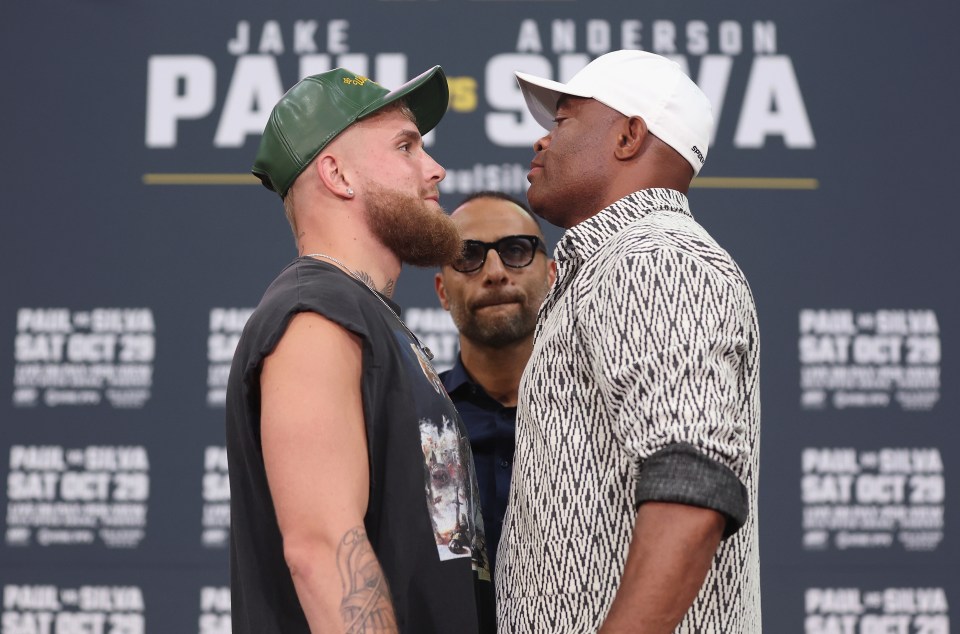 Jake Paul and Anderson Silva ahead of their fight