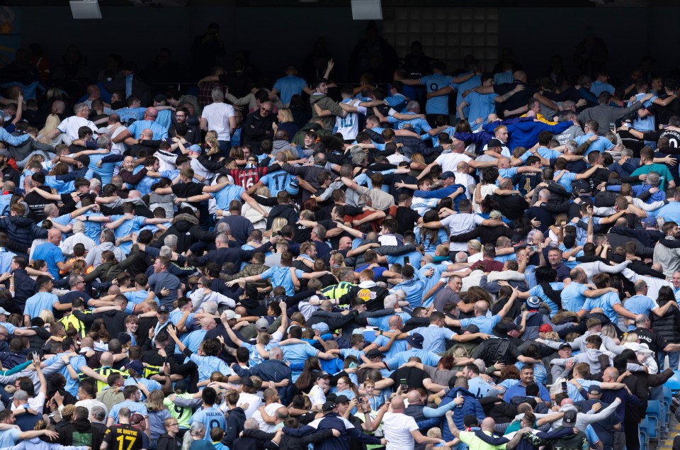 City fans brought the Poznan celebration back as they ran riot