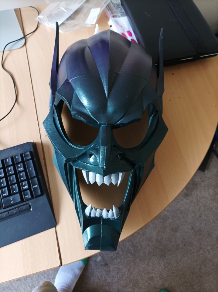 He’s also 3D printed a green Goblin helmet for the first time