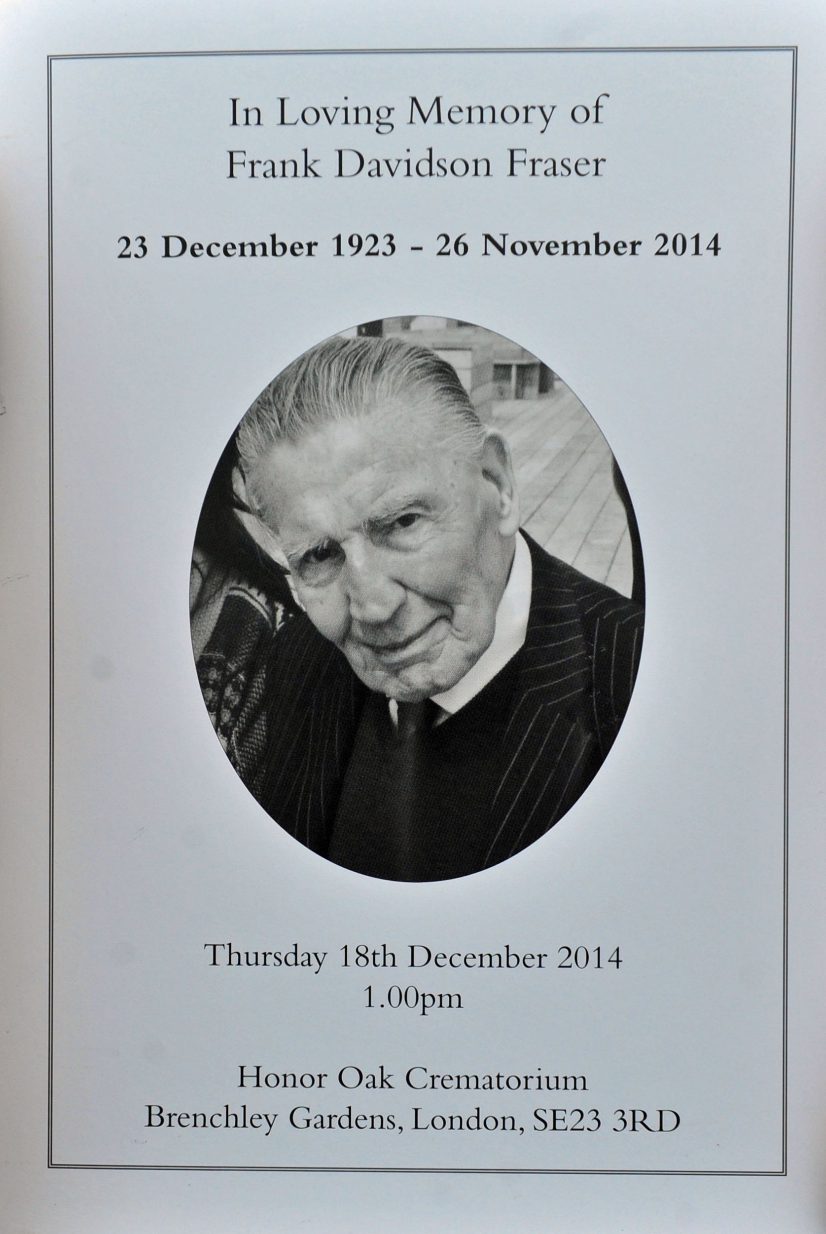 Funeral of South London enforcer, FRANKIE FRASER at Honour Oak Crematorium