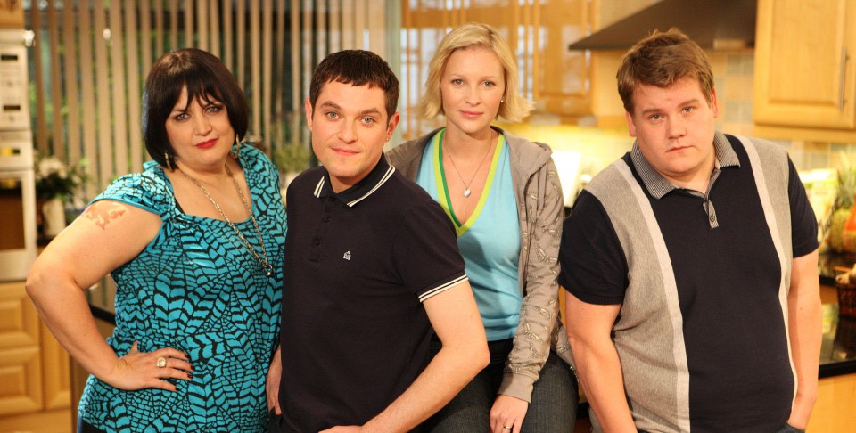 Ruth and James wrote and starred in the sitcom, pictured with Joanna Page and Mathew Horne