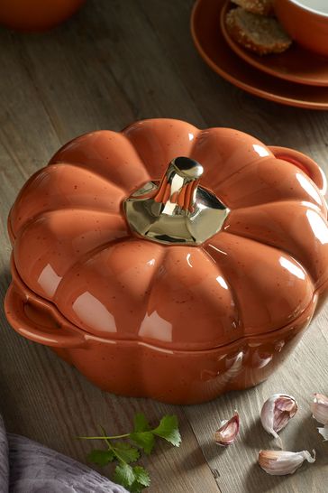 Stir up some sorcery in Next’s orange or cream medium Pumpkin Casserole Dish, from £30