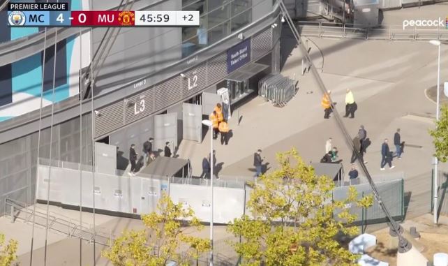 A group of United supporters left the stadium before half-time