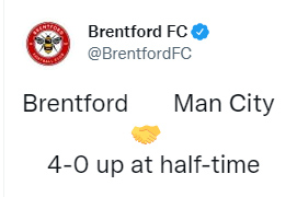 Brentford couldn't resist a cheeky dig at United