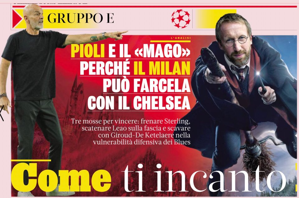 Gazetta have revealed three spells for a Milan win while mocking the Blues boss up as Harry Potter