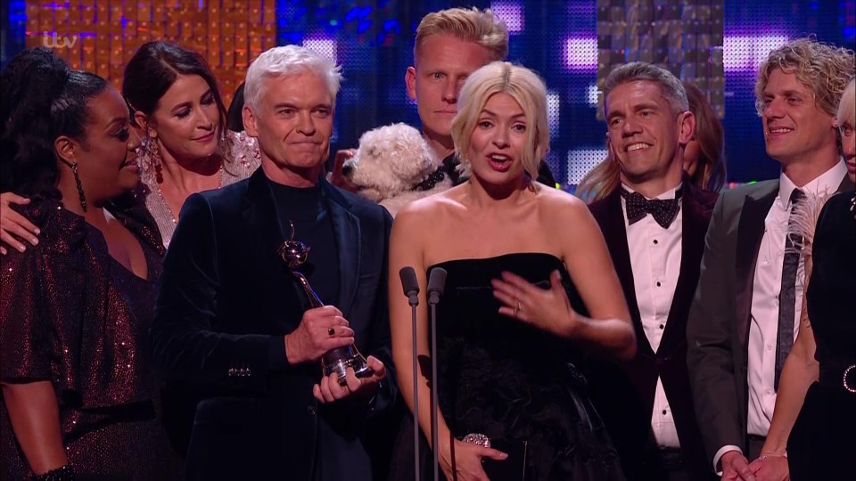 Holly and Phil were booed as they picked up their award