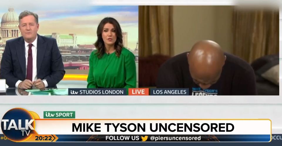 Piers Morgan and Susanna Reid watched shock as Mike Tyson nodded off