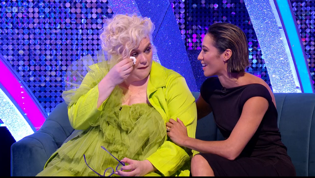 Jayde Adams appeared teary as she discussed her elimination