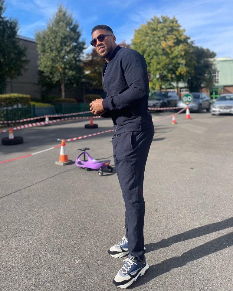 Anthony Joshua showed off his new slimline look