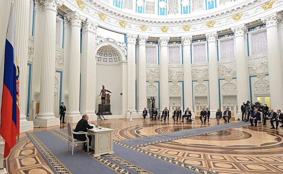 Putin chairs a meeting of the Security Council back in February