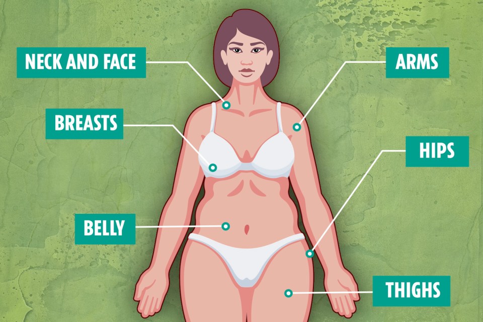 Excess body fat is bad news for our health – we highlight which areas of the body we need to worry about